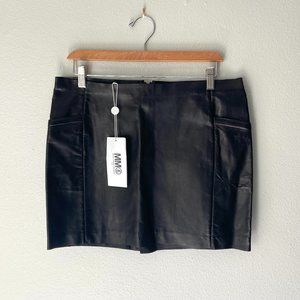 MM6 Maison Margiela leather mini skirt